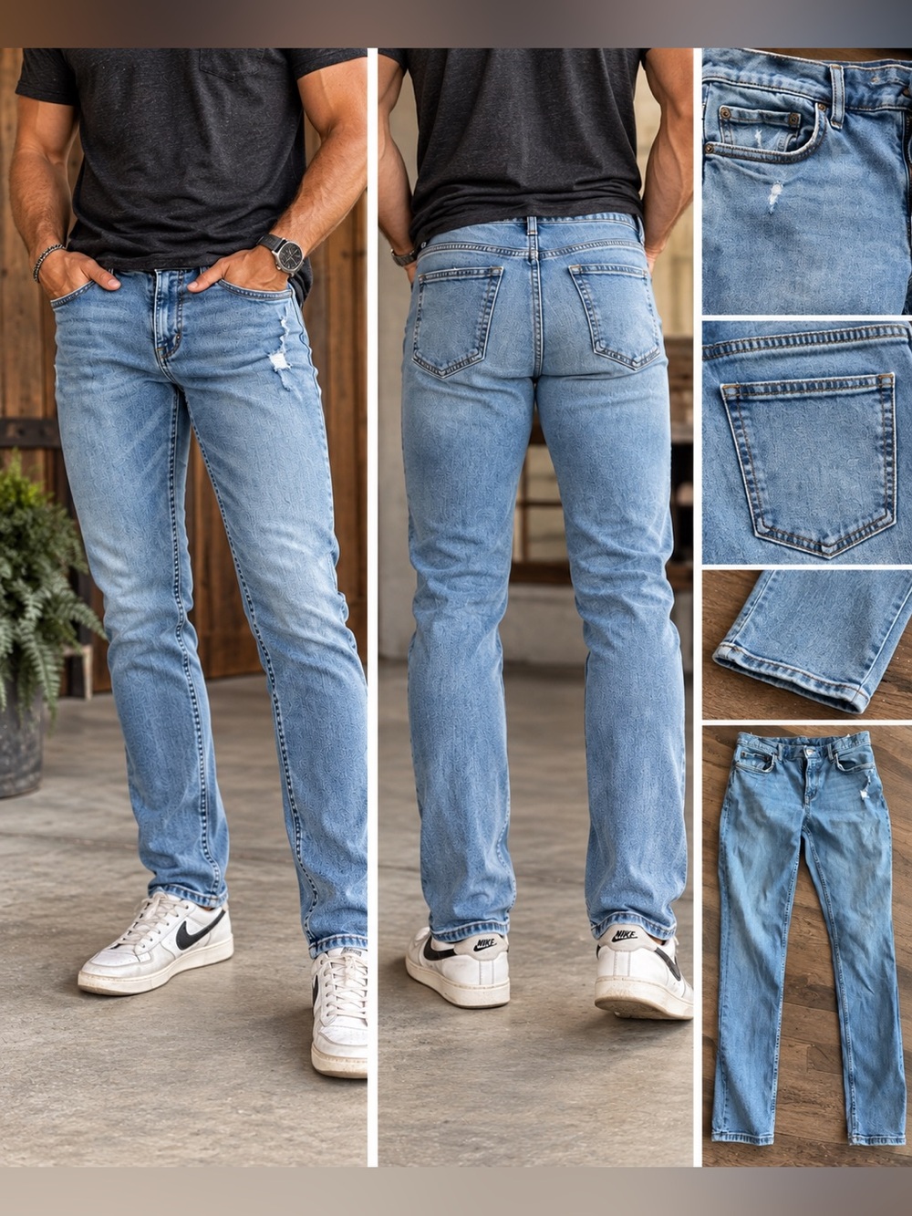 🤠❤️🔥 Old Navy Men’s 34x34 Light Wash Distressed Blue Jeans